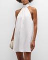sam ruched halter mini dress