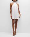 sam ruched halter mini dress