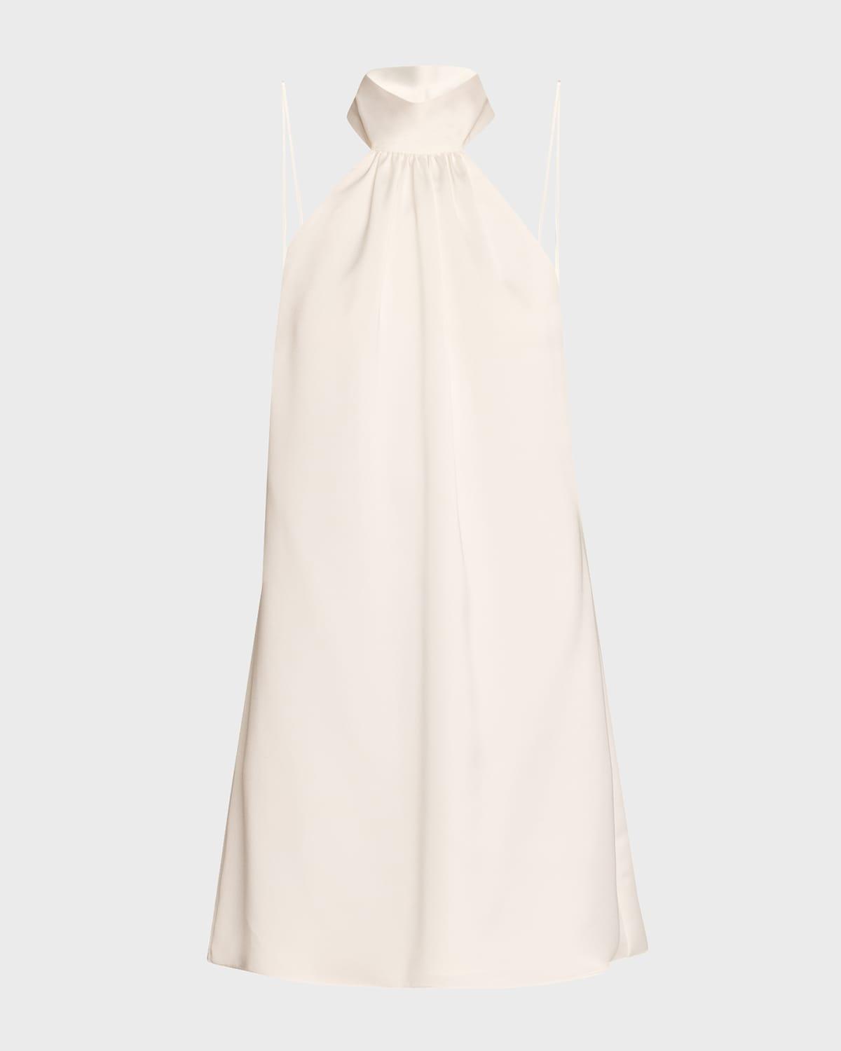 sam ruched halter mini dress