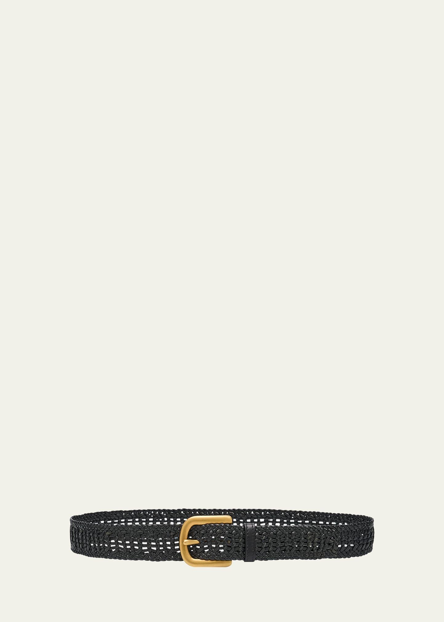 sam woven leather belt