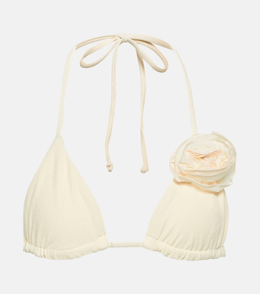 same appliqué triangle bikini top