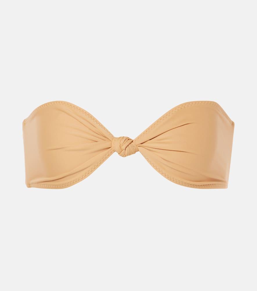 same gathered bandeau bikini top