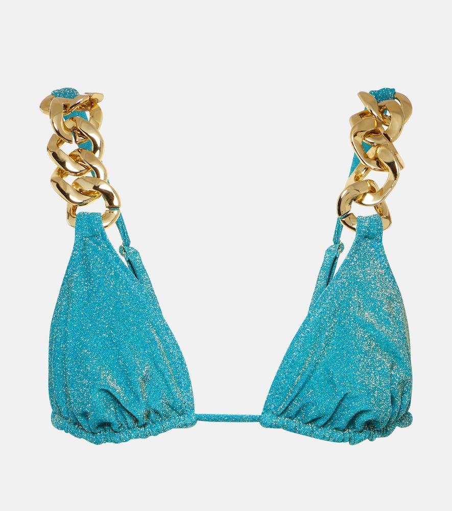 same gold chain triangle bikini top