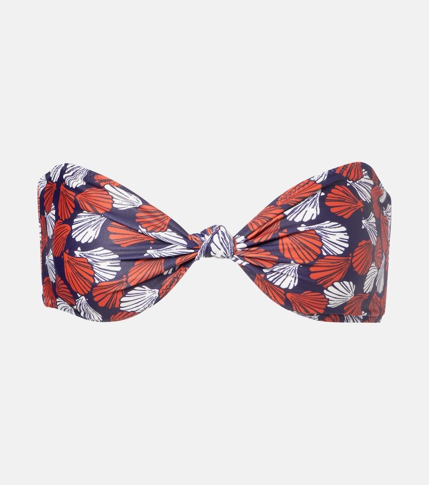 same knotted printed bandeau bikini top