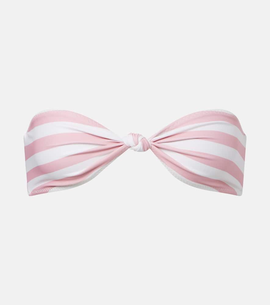 same knotted striped bandeau bikini top