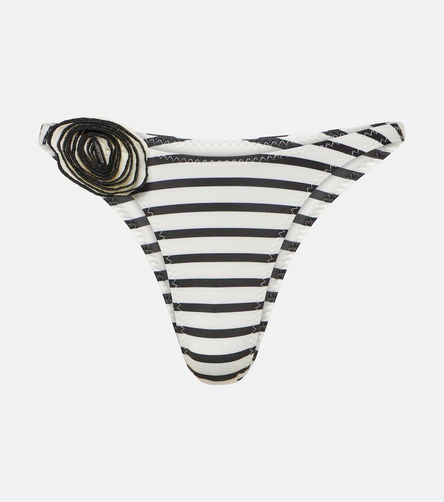 same rosette '90s striped bikini bottoms