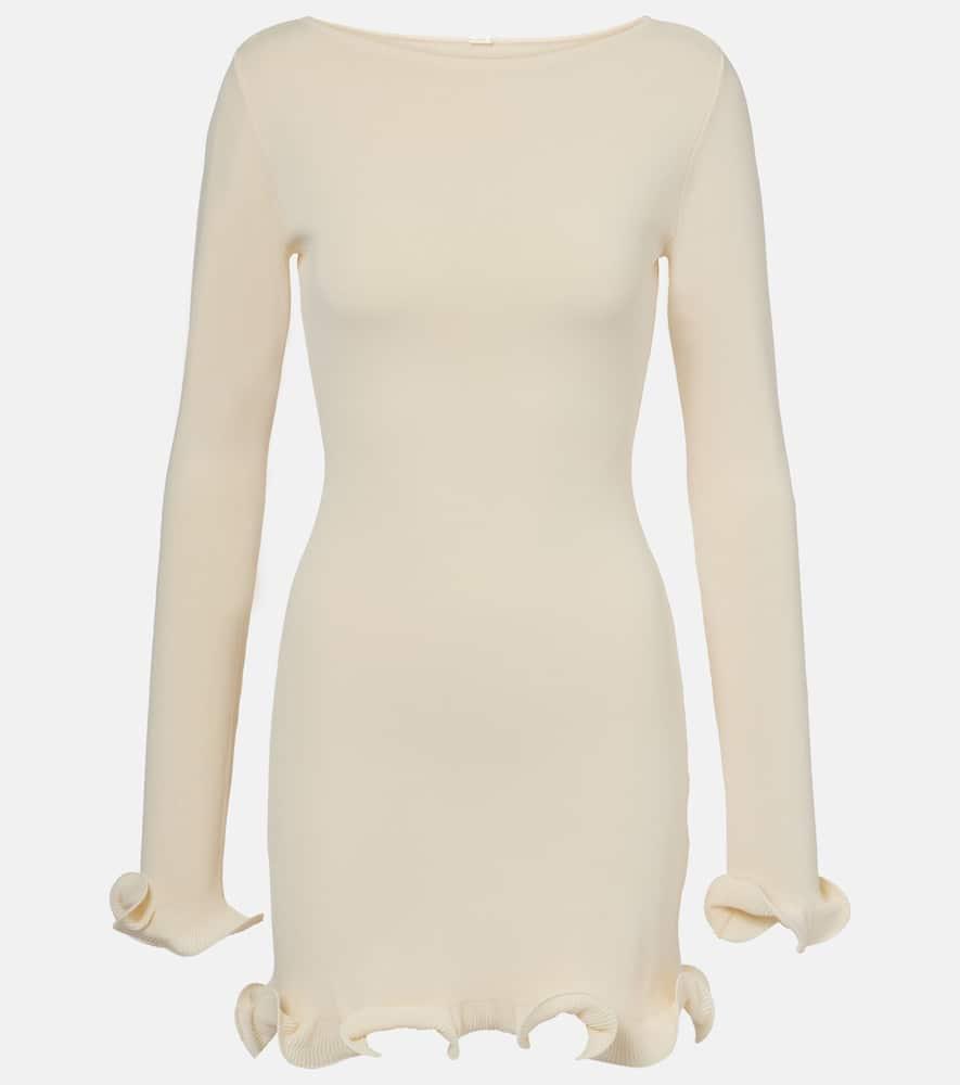 same ruffled knitted minidress