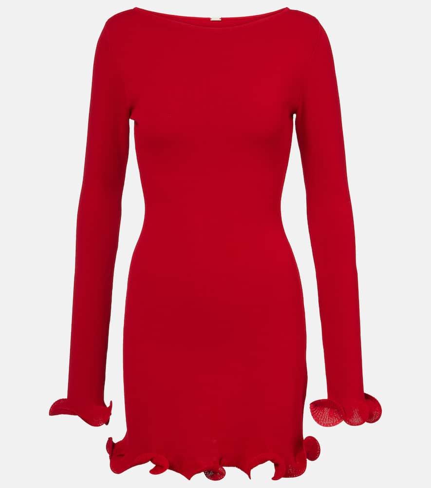 same ruffled knitted minidress