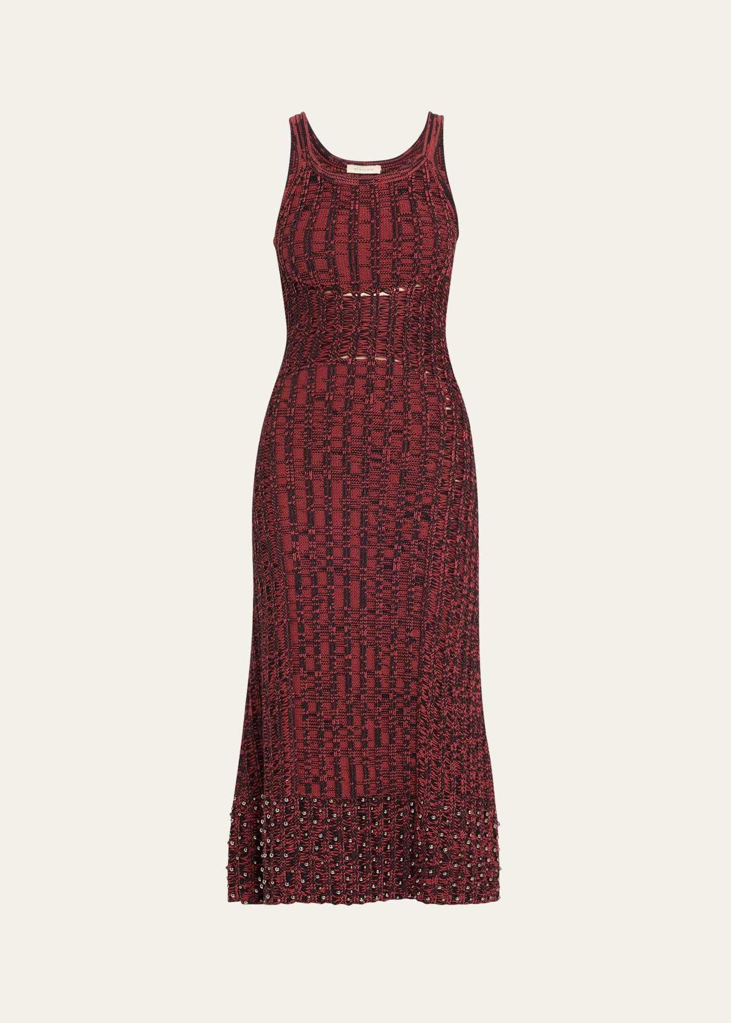 samedi rib two-tone studded dress