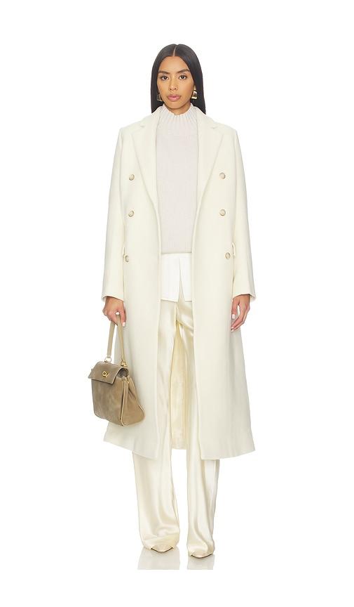samsoe samsoe falcon coat in cream.