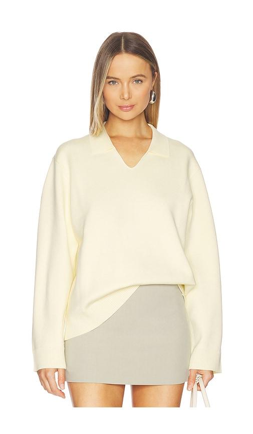 samsoe samsoe saanne polo sweater in yellow.