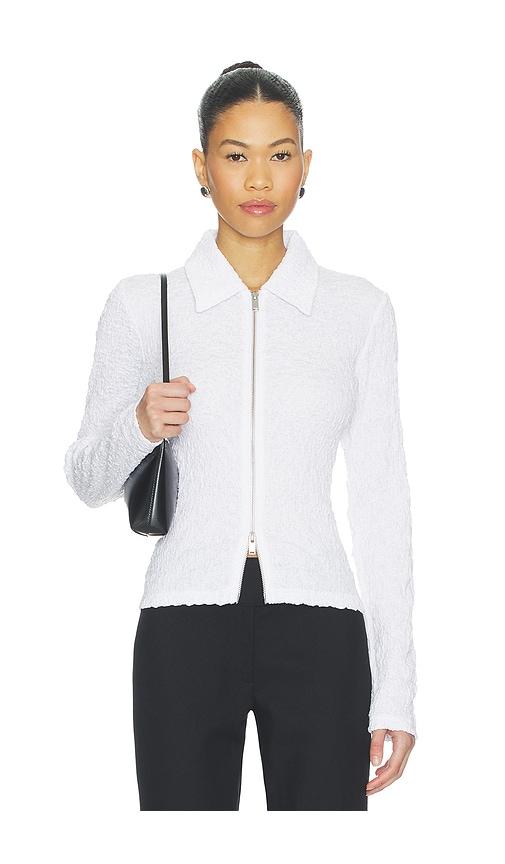 samsoe samsoe sadaisy zip blouse in white.