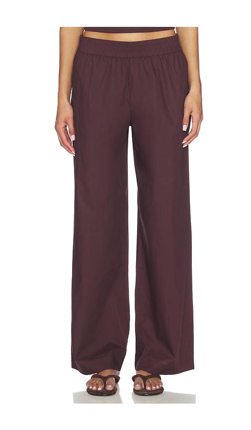 samsoe samsoe sajulio trousers in burgundy.