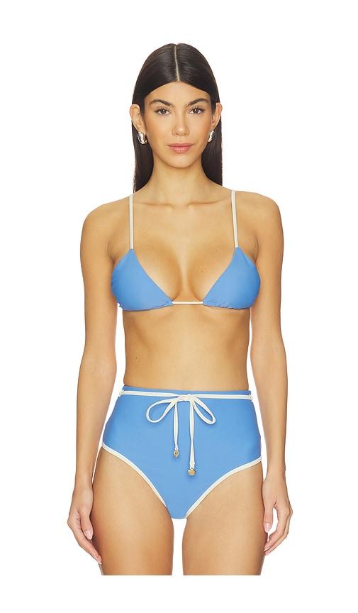 sancia the bailey bikini top in blue.