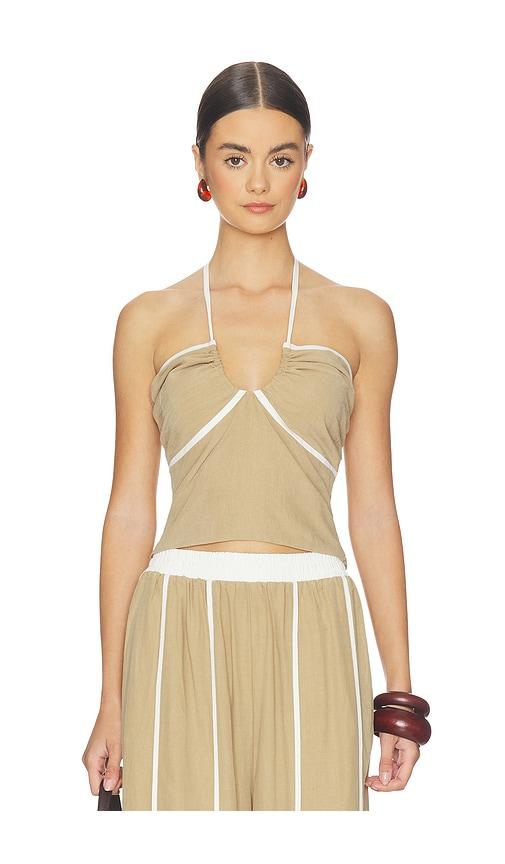 sancia the makena top in tan.