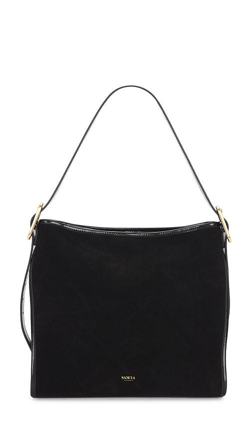 sancia the moretto shoulder bag in black.