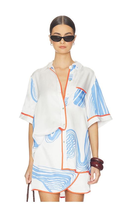 sancia the peita shirt in white,baby blue.