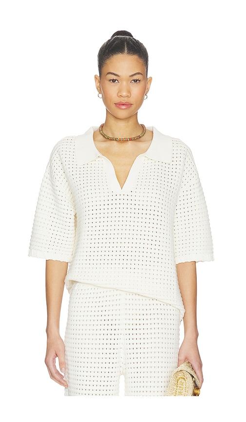 sancia the zarni knit shirt in white.