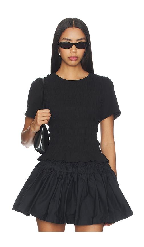 sanctuary better together smocked top in black.
