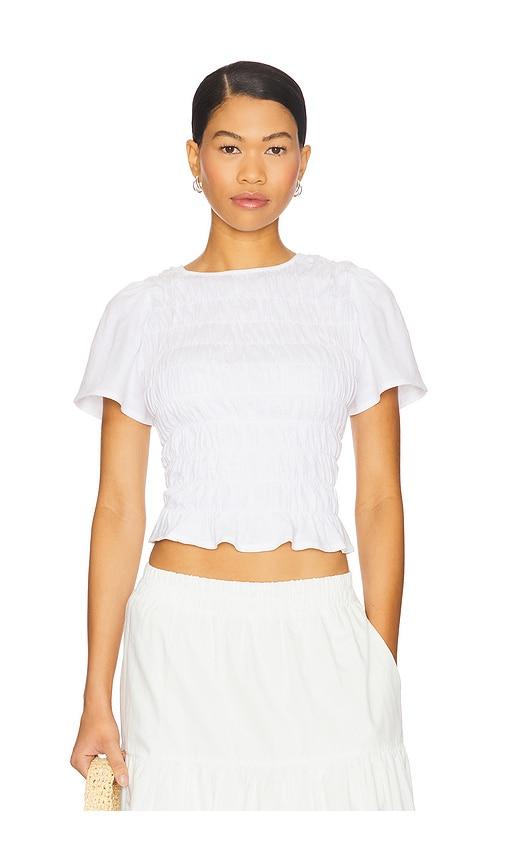 sanctuary better together smocked top in white.