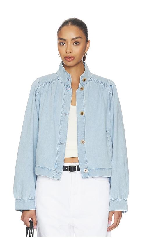 sanctuary charlotte denim jacket in blue.