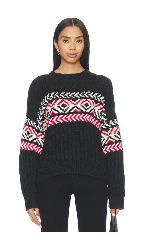 sanctuary intarsia sweater in black.