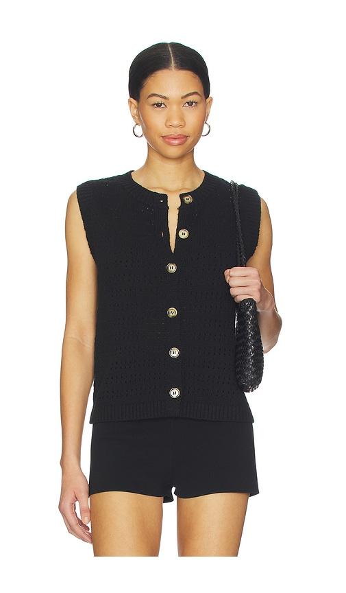 sanctuary pointelle shell top in black.