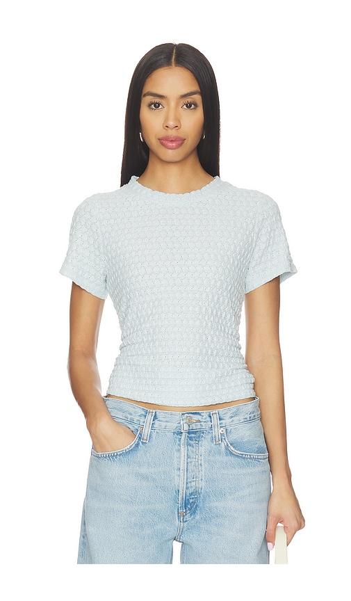 sanctuary pucker up perfect tee in baby blue.