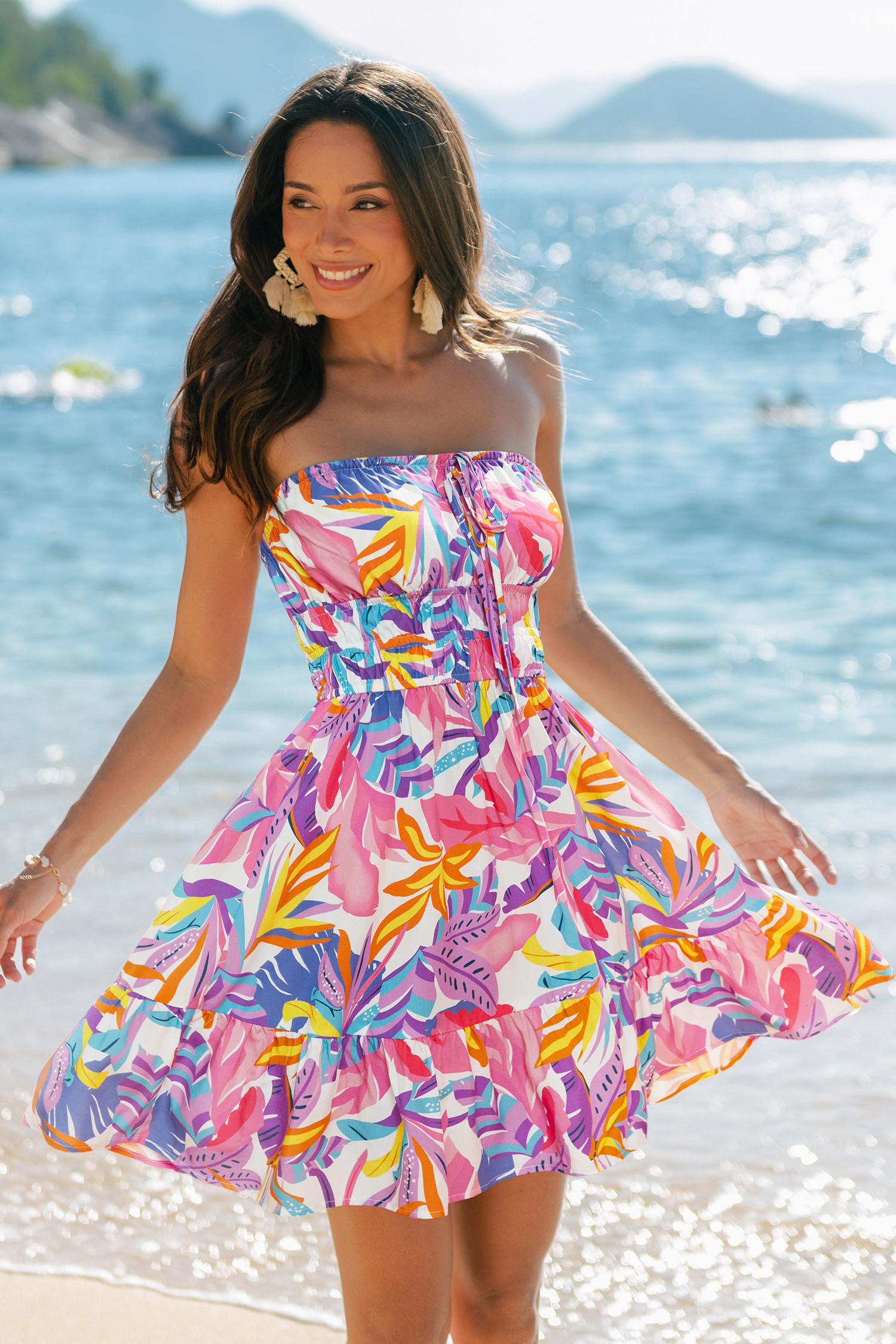 sanctuary tropical mini dress - l