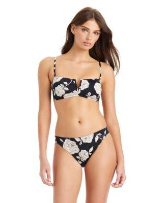 sanctuary womens among roses bandeau bikini top cinched hipster bottoms