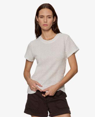 sanctuary womens pucker up textured knit t shirt