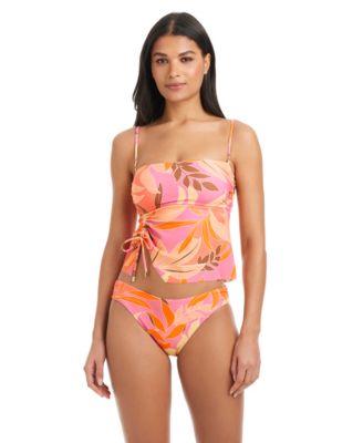sanctuary womens pull on tankini top frangipani moderate coverage swim bottoms