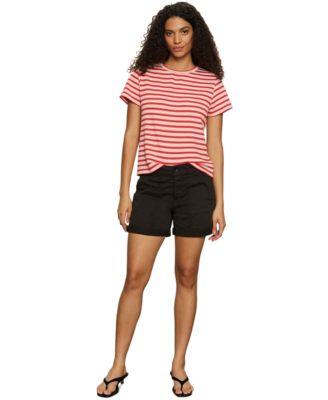 sanctuary womens striped crewneck textured t shirt