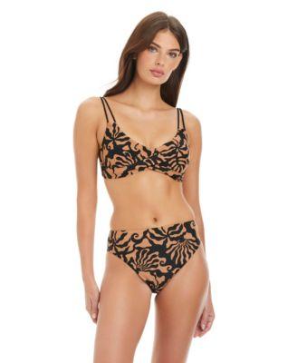 sanctuary womens twist front bikini top high rise bottoms