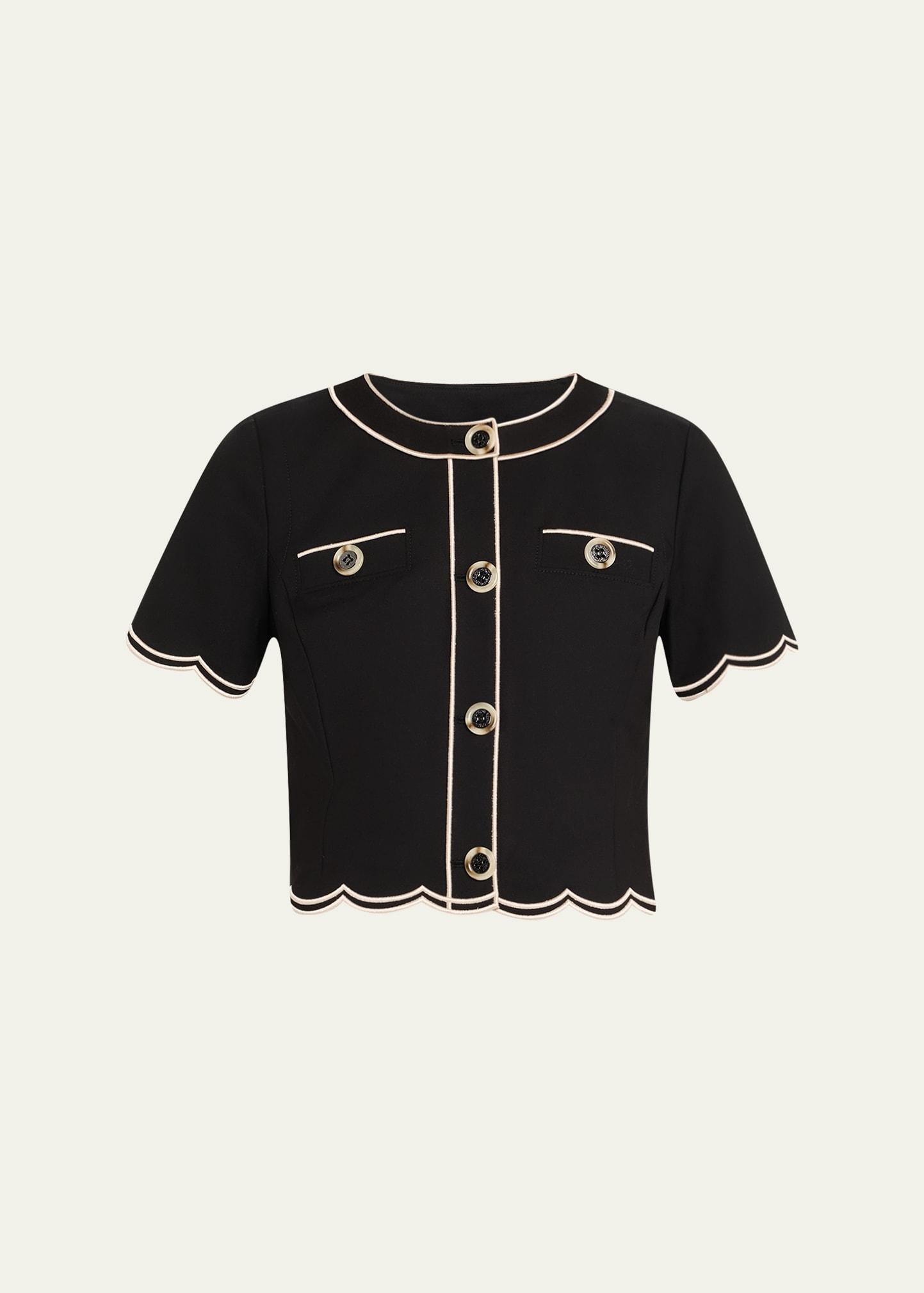 sandra scallop-trim top