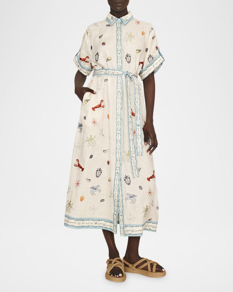 sandy embroidered shirtdress