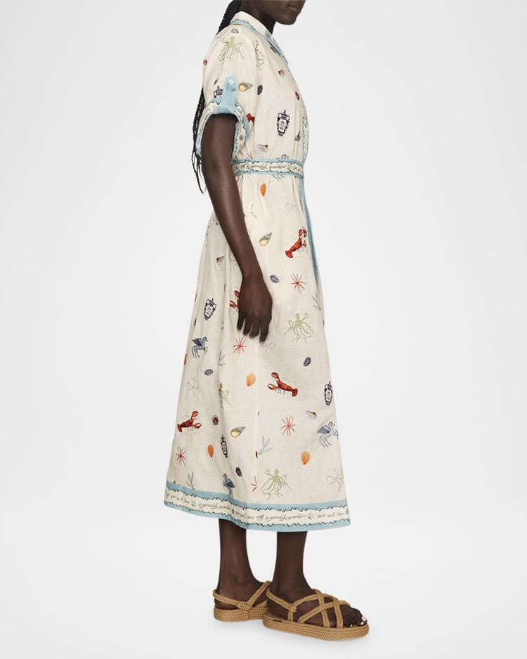 sandy embroidered shirtdress