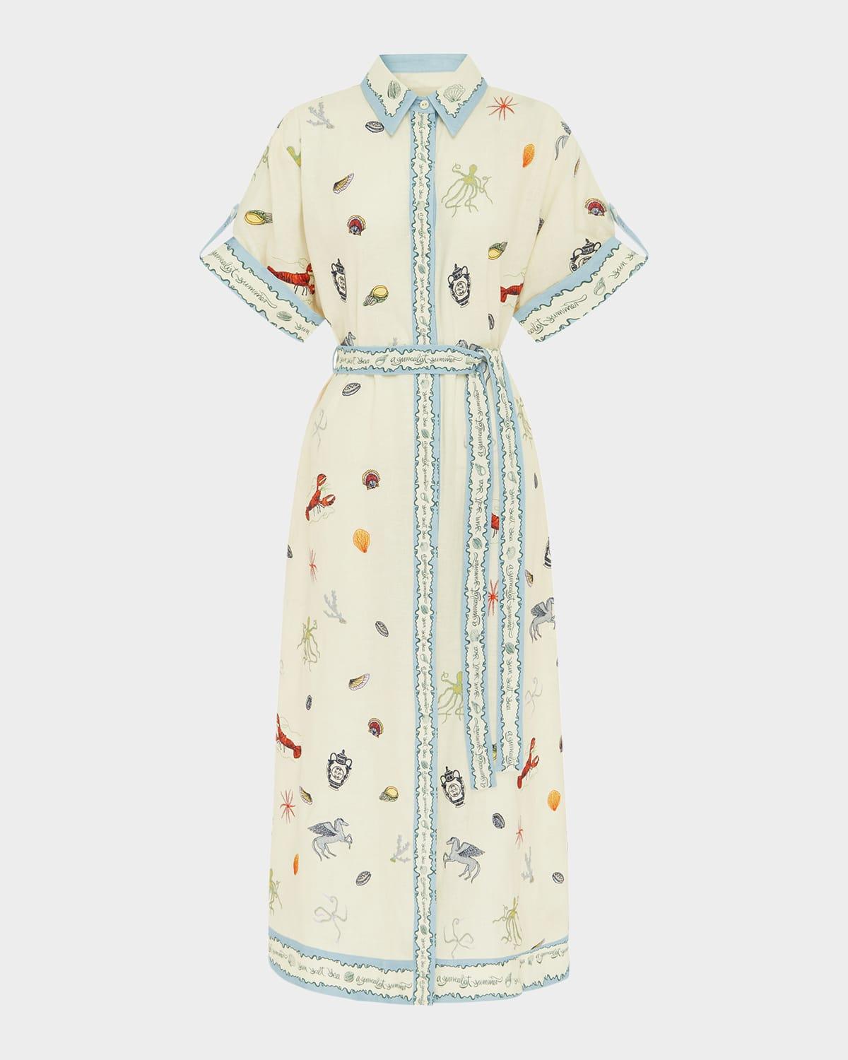 sandy embroidered shirtdress