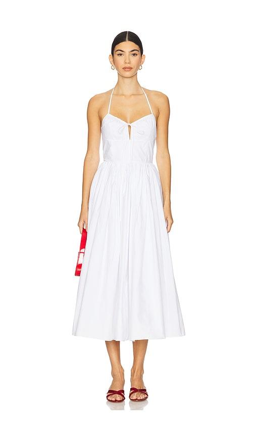 sans faff como poplin cotton dress in white.