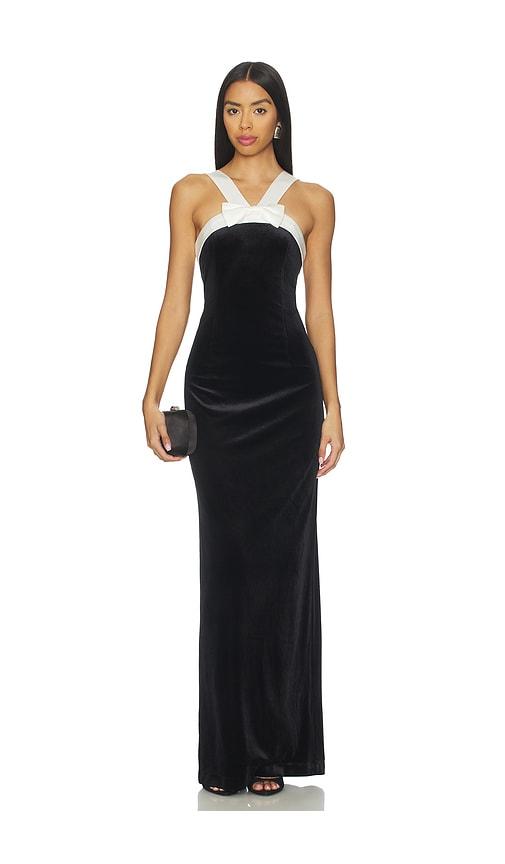 sans faff esme bowed dress in black.