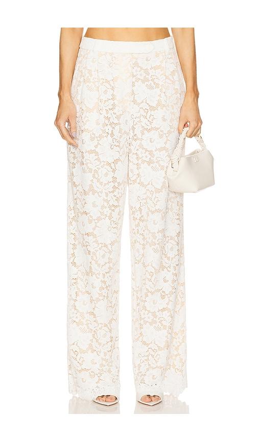 sans faff estelle lace pintuck pants in white.