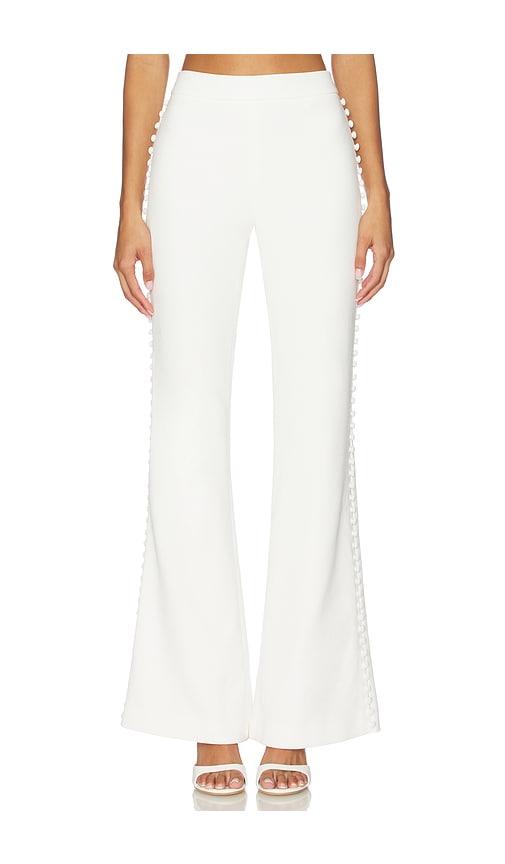 sans faff marais button trousers in white.
