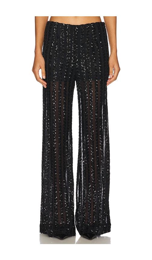 sans faff striped sequin trousers in black.