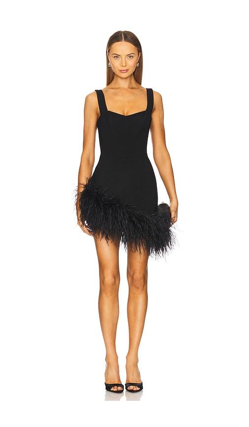 santa brands swan mini dress in black.