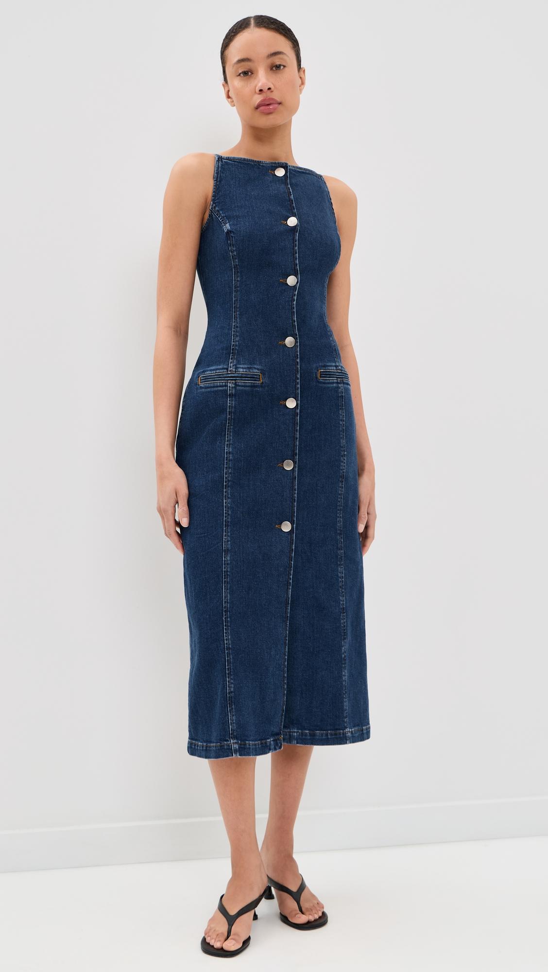 santiago denim button dress