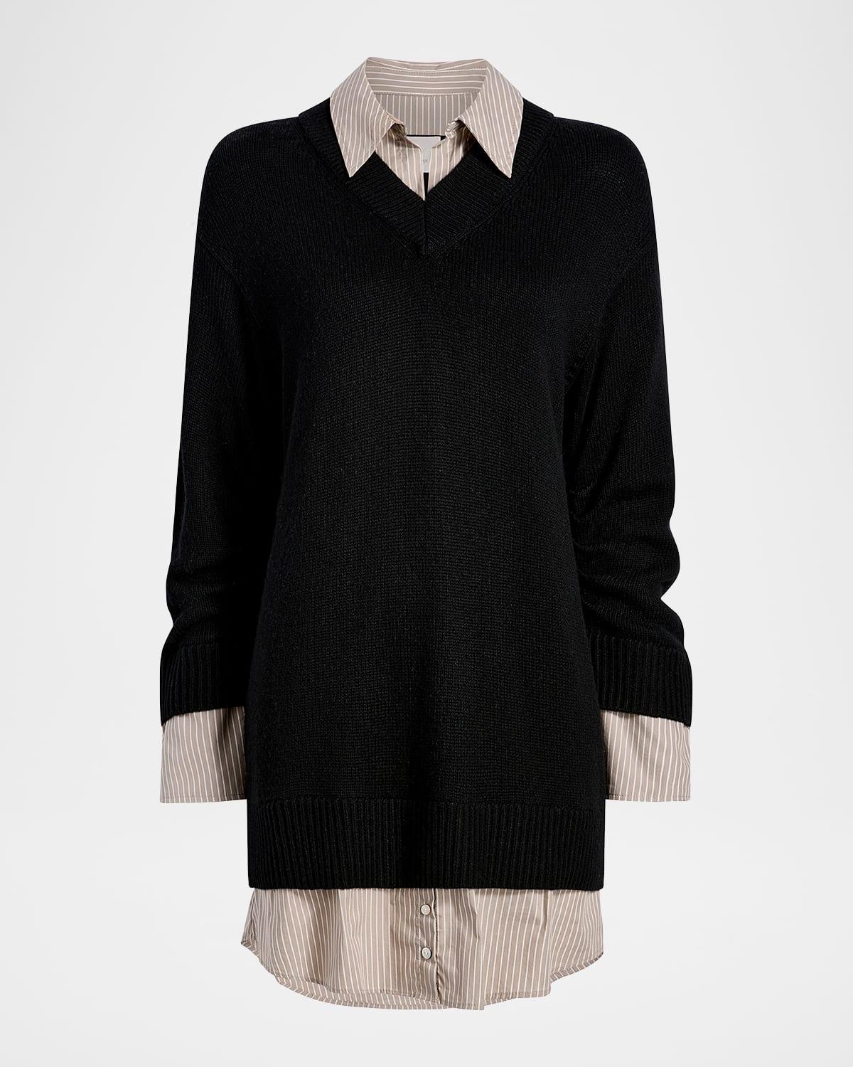 santina collared combo mini dress