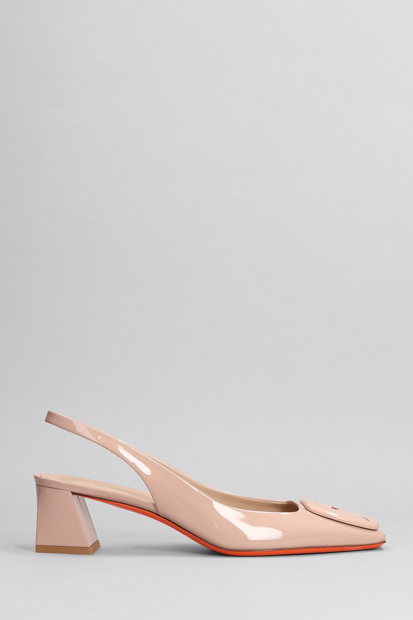santoni medium heel slingbacks