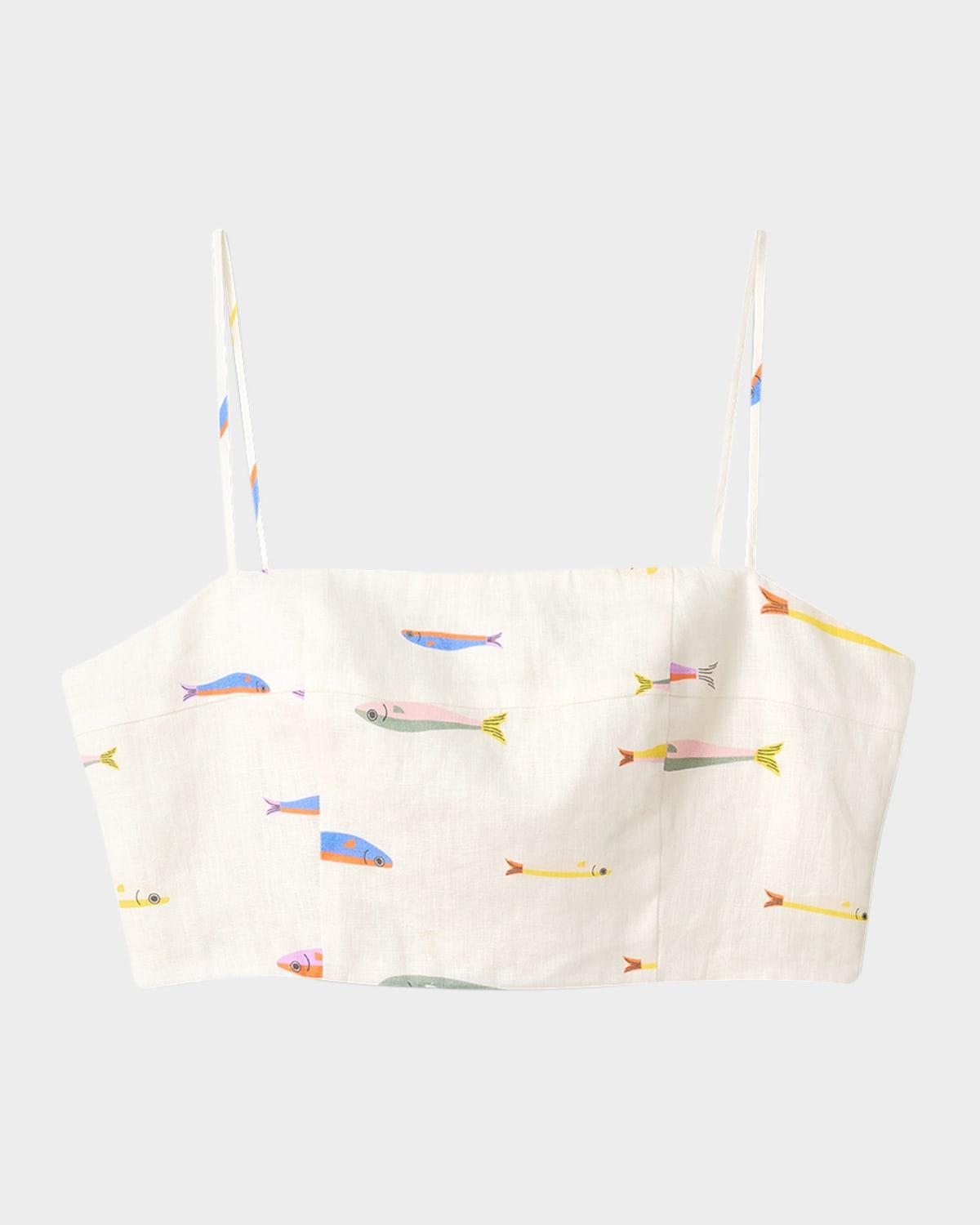 sardine federico linen crop top