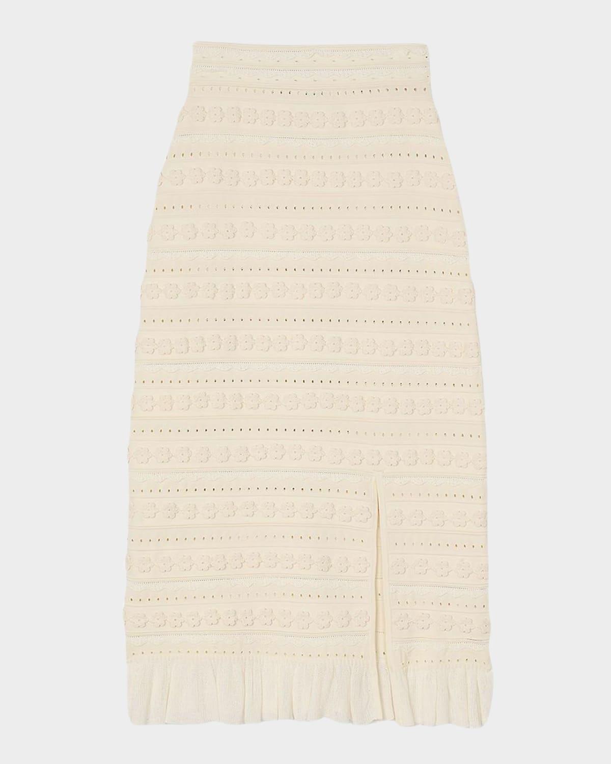 sartene floral-knit midi skirt