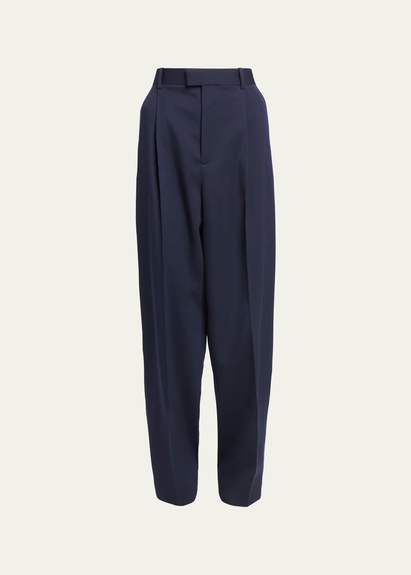 sartorial grain de poudre straight leg trousers